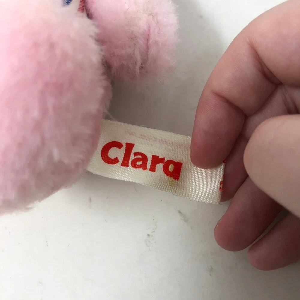 Vintage Russ Clara Nurse Teddy Bear Plush Pink Striped Outfit Red Cross 1977